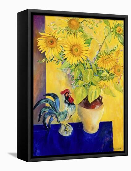 Rooster and Sunflowers (Coq et Tournesols)-Isy Ochoa-Framed Premier Image Canvas