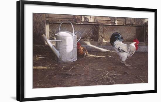 Rooster And Watering Can-Peter Munro-Framed Premium Giclee Print