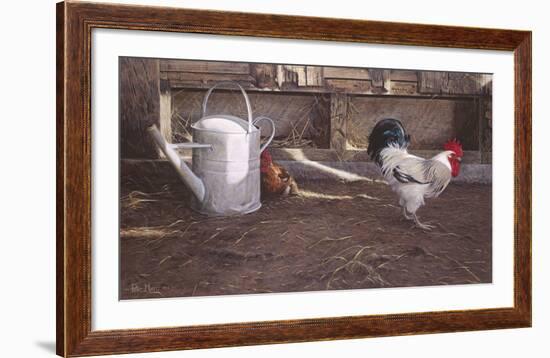 Rooster And Watering Can-Peter Munro-Framed Premium Giclee Print