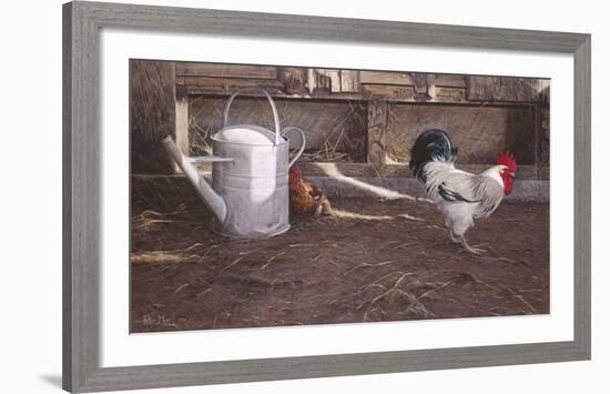 Rooster And Watering Can-Peter Munro-Framed Premium Giclee Print