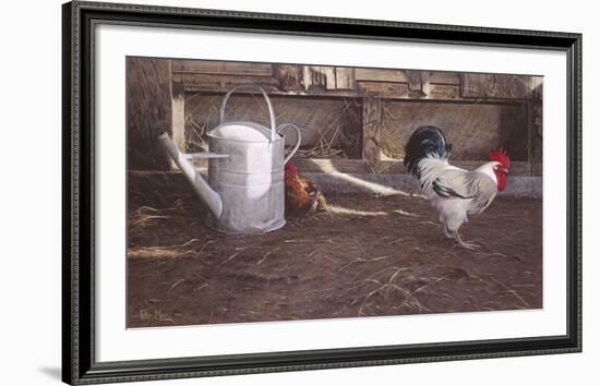 Rooster And Watering Can-Peter Munro-Framed Premium Giclee Print