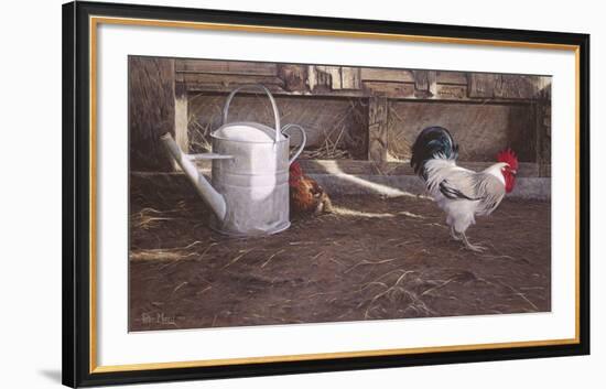 Rooster And Watering Can-Peter Munro-Framed Premium Giclee Print