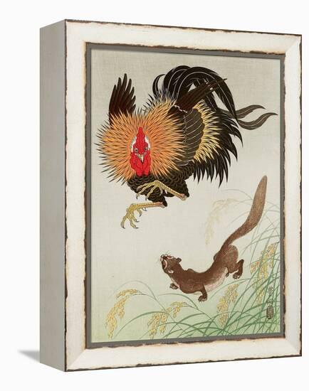 Rooster and Weasel-Koson Ohara-Framed Premier Image Canvas