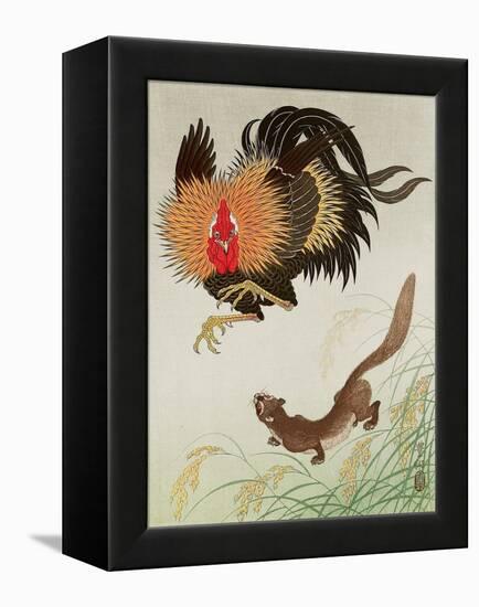 Rooster and Weasel-Koson Ohara-Framed Premier Image Canvas