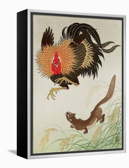 Rooster and Weasel-Koson Ohara-Framed Premier Image Canvas