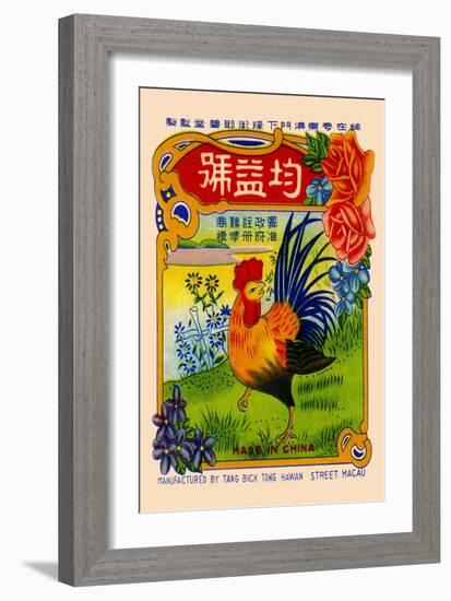Rooster by the River Firecrackers-null-Framed Art Print