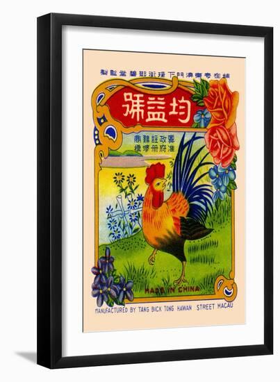 Rooster by the River Firecrackers-null-Framed Art Print