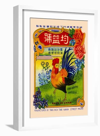 Rooster by the River Firecrackers-null-Framed Art Print