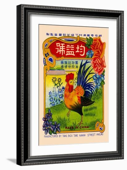 Rooster by the River Firecrackers-null-Framed Art Print