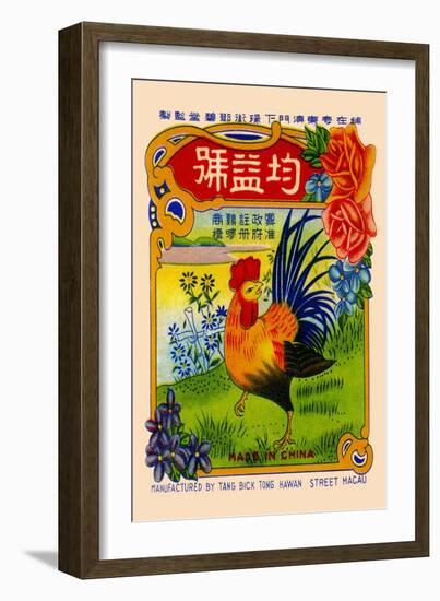 Rooster by the River Firecrackers-null-Framed Premium Giclee Print