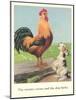 Rooster Crows and Dog Barks-null-Mounted Art Print