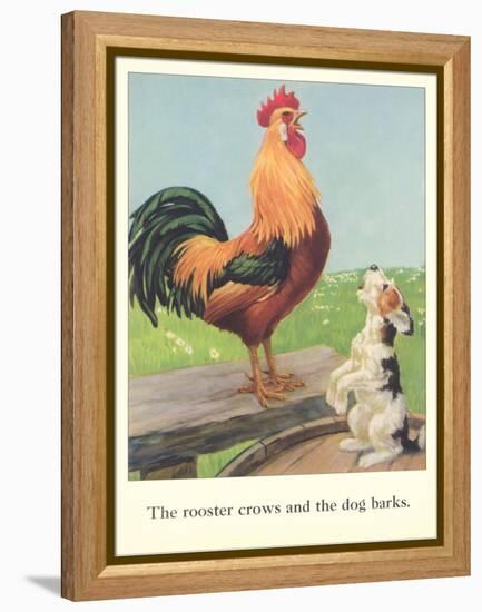 Rooster Crows and Dog Barks-null-Framed Stretched Canvas