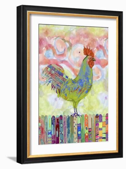 Rooster on a Fence I-Ingrid Blixt-Framed Art Print