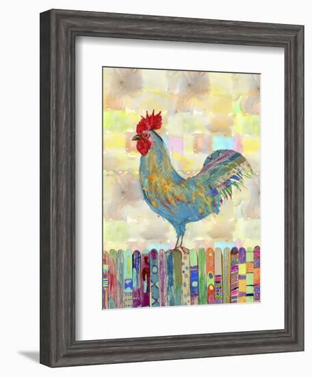 Rooster on a Fence II-Ingrid Blixt-Framed Art Print