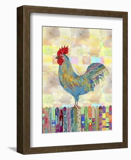 Rooster on a Fence II-Ingrid Blixt-Framed Art Print