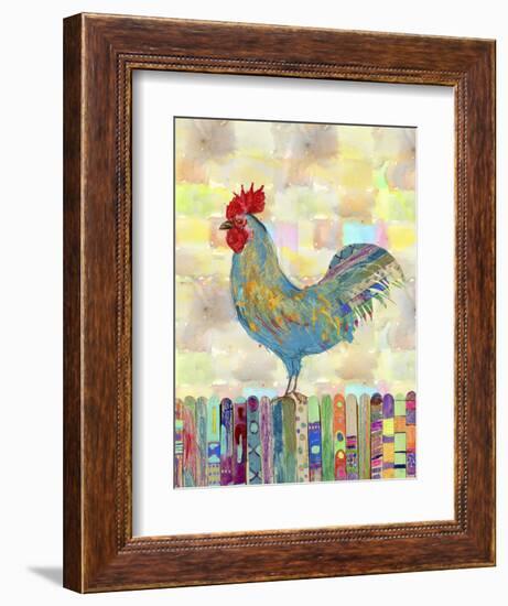 Rooster on a Fence II-Ingrid Blixt-Framed Art Print