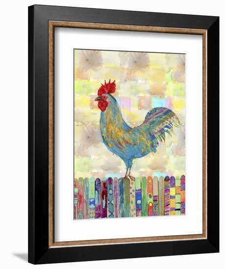 Rooster on a Fence II-Ingrid Blixt-Framed Art Print