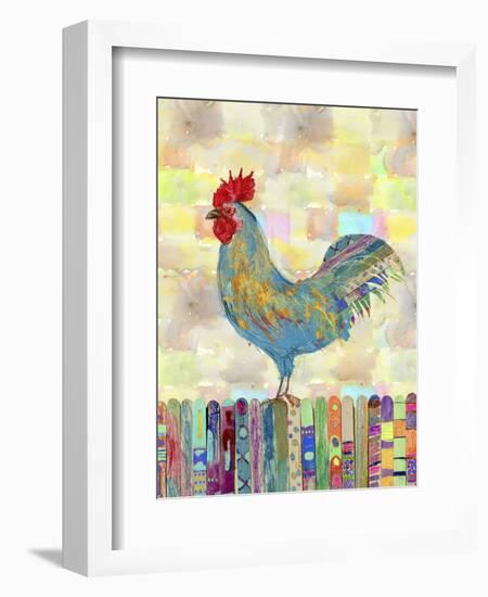 Rooster on a Fence II-Ingrid Blixt-Framed Art Print