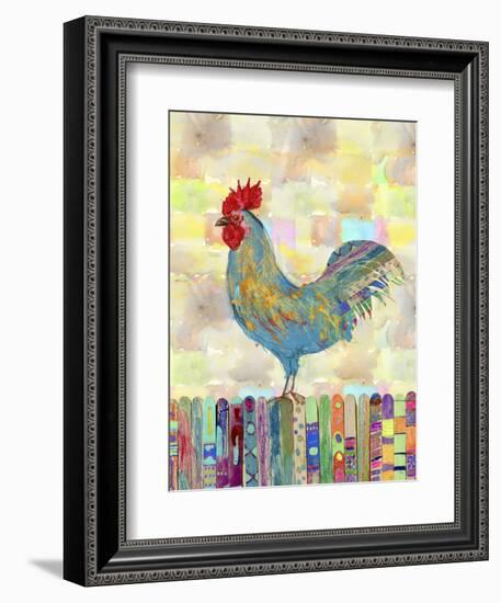 Rooster on a Fence II-Ingrid Blixt-Framed Art Print