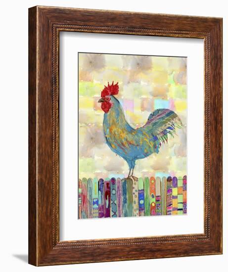 Rooster on a Fence II-Ingrid Blixt-Framed Art Print