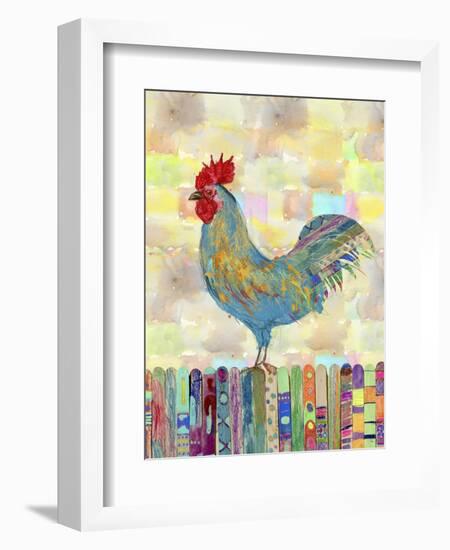 Rooster on a Fence II-Ingrid Blixt-Framed Art Print