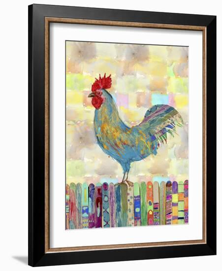 Rooster on a Fence II-Ingrid Blixt-Framed Art Print