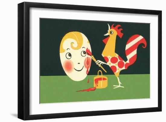 Rooster Painting Easter Egg-null-Framed Art Print