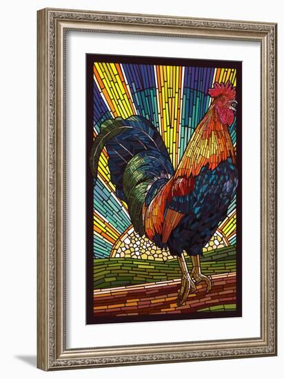 Rooster - Paper Mosaic-Lantern Press-Framed Art Print