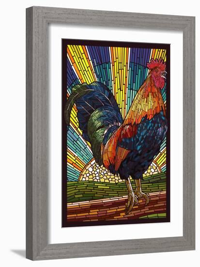 Rooster - Paper Mosaic-Lantern Press-Framed Art Print