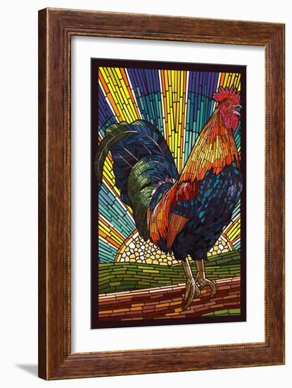 Rooster - Paper Mosaic-Lantern Press-Framed Art Print