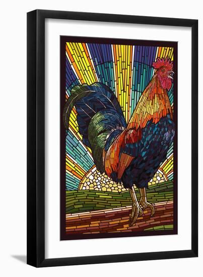 Rooster - Paper Mosaic-Lantern Press-Framed Art Print