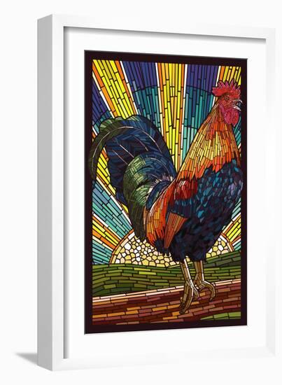 Rooster - Paper Mosaic-Lantern Press-Framed Art Print