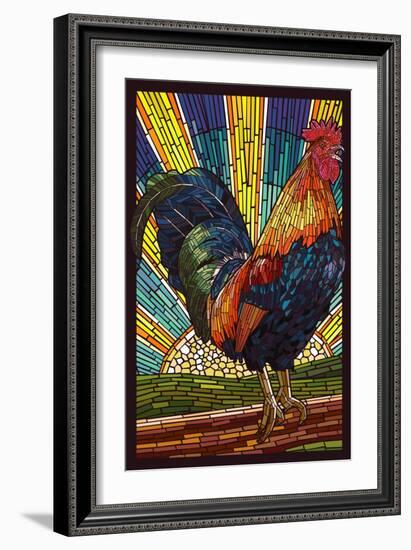 Rooster - Paper Mosaic-Lantern Press-Framed Art Print