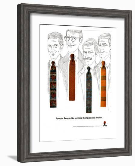 Rooster Ties, Magazine Advertisement, USA, 1960-null-Framed Giclee Print