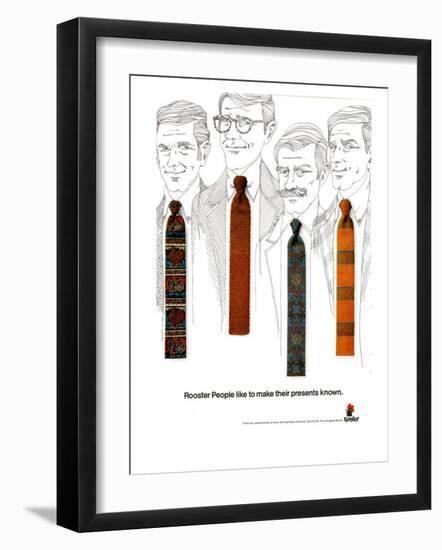 Rooster Ties, Magazine Advertisement, USA, 1960-null-Framed Giclee Print