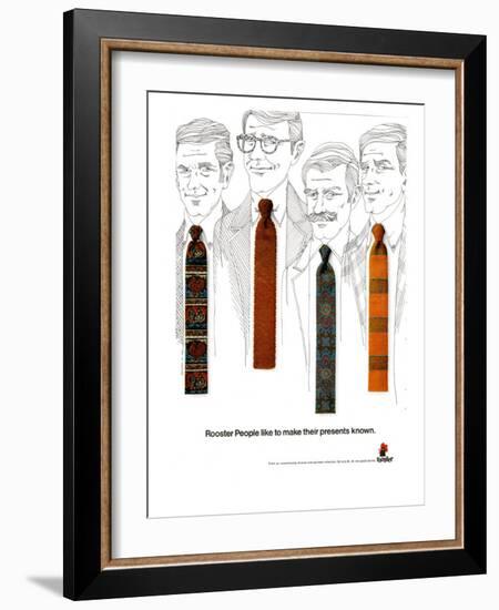 Rooster Ties, Magazine Advertisement, USA, 1960-null-Framed Giclee Print