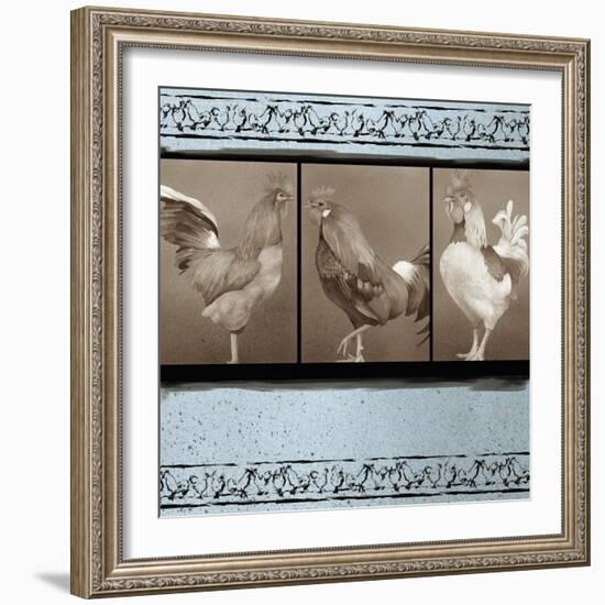 Rooster Ware Aqua I-Kory Fluckiger-Framed Giclee Print