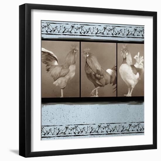 Rooster Ware Aqua I-Kory Fluckiger-Framed Giclee Print