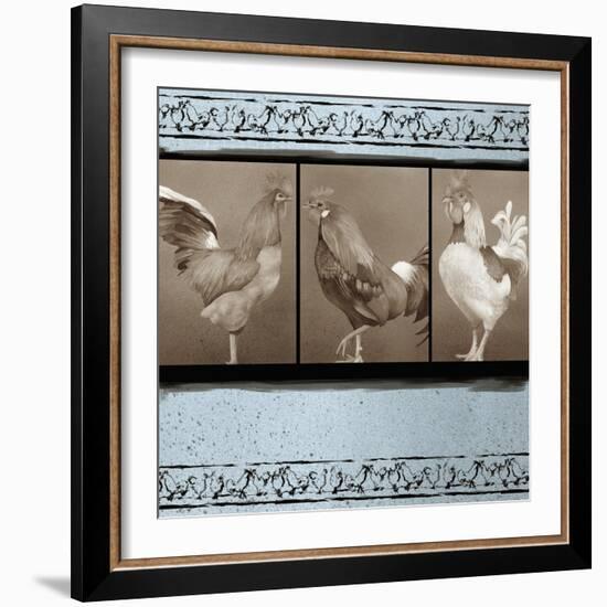 Rooster Ware Aqua I-Kory Fluckiger-Framed Giclee Print