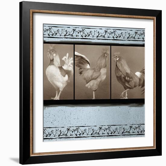 Rooster Ware Aqua II-Kory Fluckiger-Framed Giclee Print