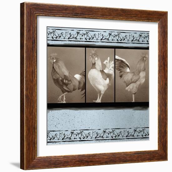 Rooster Ware Aqua III-Kory Fluckiger-Framed Giclee Print