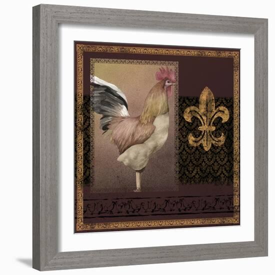 Rooster Ware Burgundy II-Kory Fluckiger-Framed Giclee Print