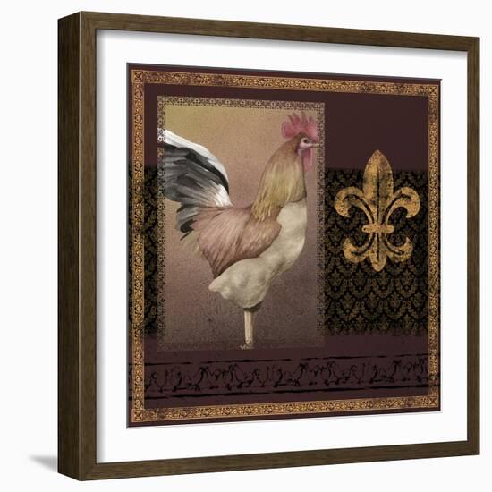 Rooster Ware Burgundy II-Kory Fluckiger-Framed Giclee Print