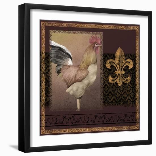 Rooster Ware Burgundy II-Kory Fluckiger-Framed Giclee Print