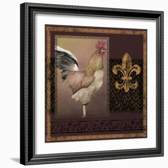 Rooster Ware Burgundy II-Kory Fluckiger-Framed Giclee Print