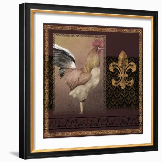 Rooster Ware Burgundy II-Kory Fluckiger-Framed Giclee Print