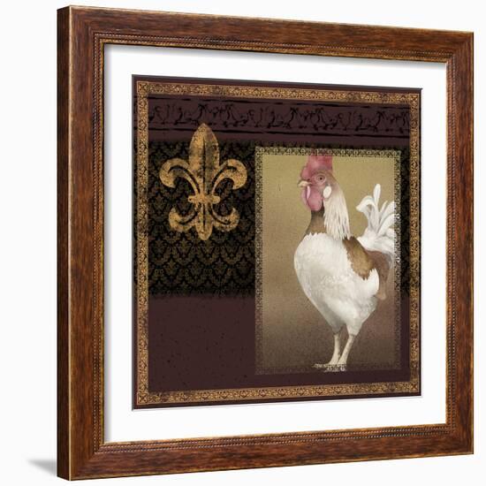 Rooster Ware Burgundy III-Kory Fluckiger-Framed Giclee Print