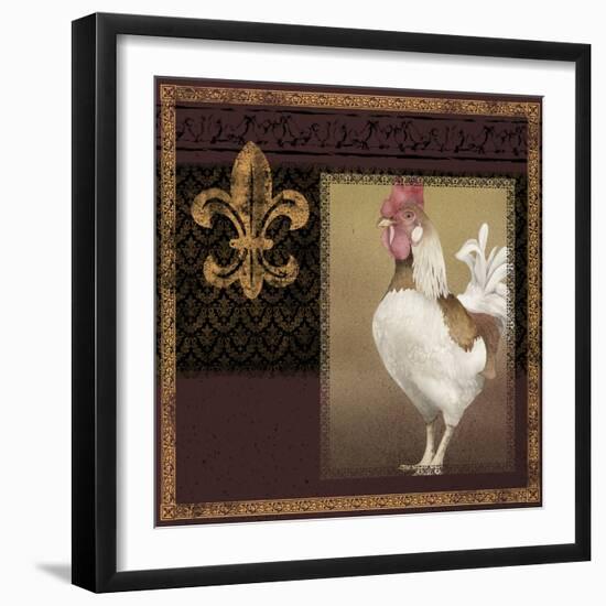 Rooster Ware Burgundy III-Kory Fluckiger-Framed Giclee Print