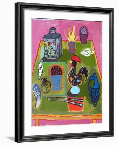 Rooster with Shells, 2016-Anastasia Lennon-Framed Giclee Print