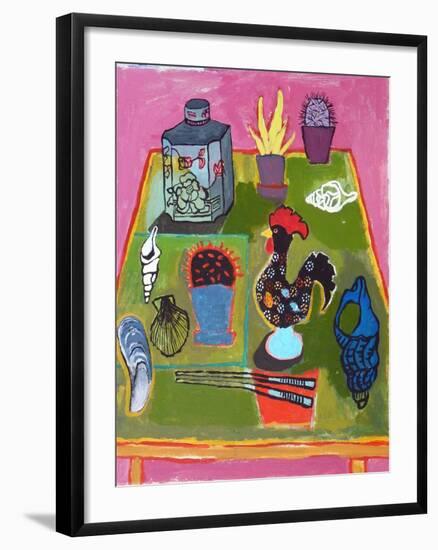 Rooster with Shells, 2016-Anastasia Lennon-Framed Giclee Print